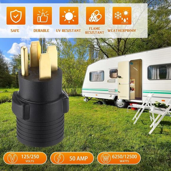 RV Surge Protector 50amp RV Circuit Analyzer 12000J + 14-50P to 10-50R Adapter - Picture 10 of 16